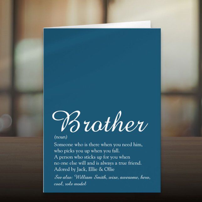 World's Best Ever Brother Definition Script Blue Card (World's Best Ever Brother Definition Script Blue Card)
