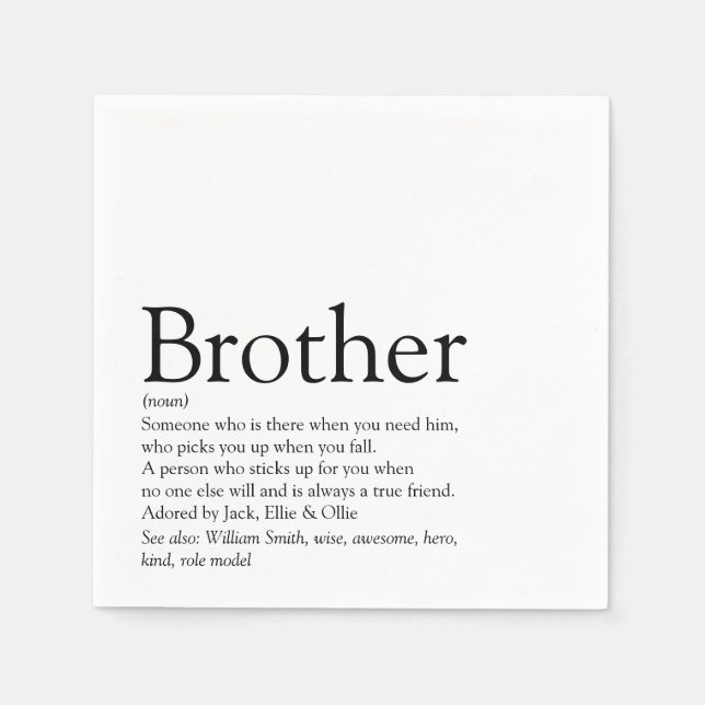 World's Best Ever Brother, Hermano Definition Napkin (Front)