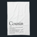 World's Best Ever Cousin Definition Tea Towel<br><div class="desc">Personalise for your special cousin to create a unique gift. A perfect way to show them how amazing they are every day. Designed by Thisisnotme©</div>