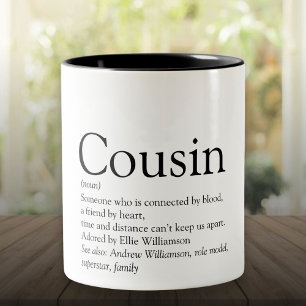 World's Best Ever Cousin Definition Two-Tone Coffee Mug