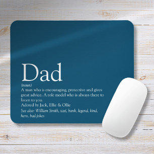 World's Best Ever Dad Daddy Father Definition Blue Mouse Pad