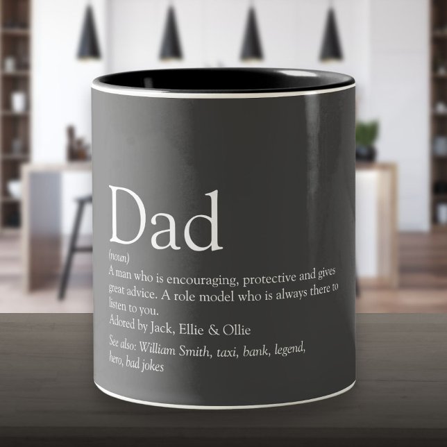 World's Best Ever Dad, Daddy, Father Definition Two-Tone Coffee Mug (World's Best Ever Dad, Daddy, Father Definition Two-Tone Coffee Mug)