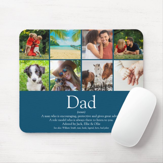 World's Best Ever Dad Definition 8 Photo Fun Blue Mouse Pad (With Mouse)