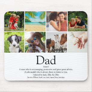 World's Best Ever Dad Definition Photo Collage Mouse Pad