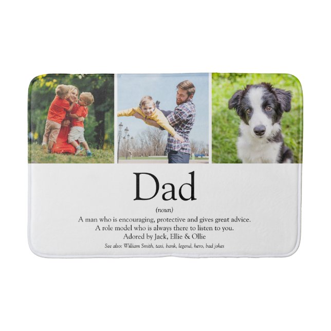 World's Best Ever Dad Father Definition Photo Fun Bath Mat (Front)