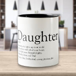 World's Best Ever Daughter Definition Modern Fun Two-Tone Coffee Mug<br><div class="desc">Personalise for your special daughter or hija (big or small) to create a unique gift. A perfect way to show her how amazing she is every day. Designed by Thisisnotme©</div>