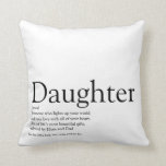 World's Best Ever Daughter Definition Simple Fun Cushion<br><div class="desc">Personalise for your special daughter or hija (big or small) to create a unique gift. A perfect way to show her how amazing she is every day. Designed by Thisisnotme©</div>