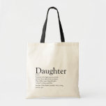World's Best Ever Daughter Definition Tote Bag<br><div class="desc">Personalise for your special daughter or hija (big or small) to create a unique gift. A perfect way to show her how amazing she is every day. Designed by Thisisnotme©</div>