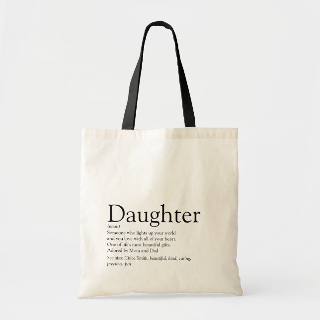 World's Best Ever Daughter Definition Tote Bag (Front)