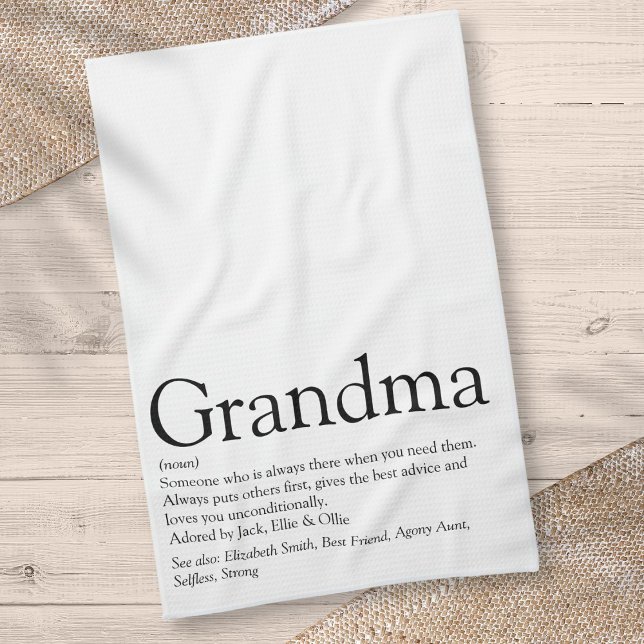 World's Best Ever Grandma, Grandmother Definition Tea Towel (World's Best Ever Grandma, Grandmother Definition Kitchen Towel)