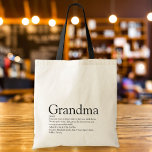 World's Best Ever Grandma, Grandmother Definition Tote Bag<br><div class="desc">Personalize for your special Grandma, Grandmother, Granny, Nan, Nanny or Abuela to create a unique gift for birthdays, Christmas, mother's day, baby showers, or any day you want to show how much she means to you. A perfect way to show her how amazing she is every day. Designed by Thisisnotme©...</div>