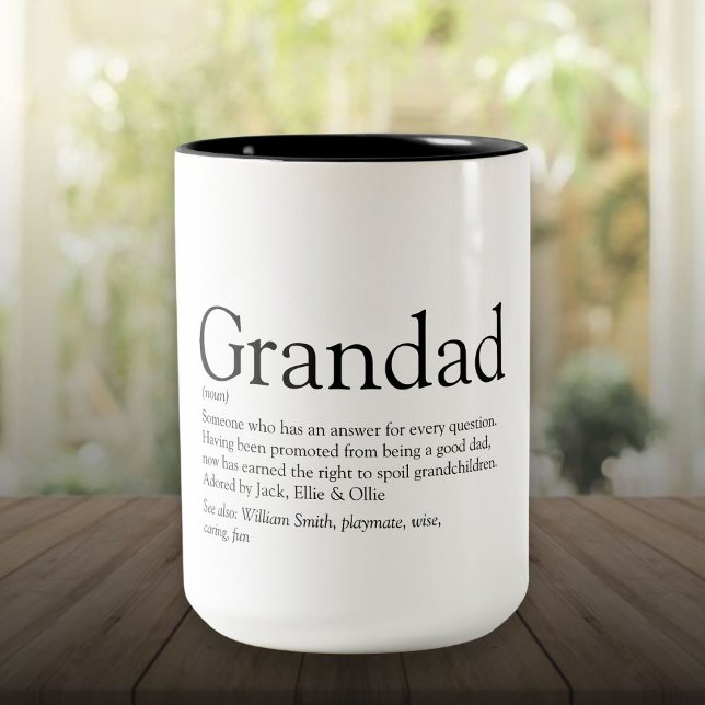 Worlds Best Ever Grandpa Grandad Papa Definition Two-Tone Coffee Mug (Worlds Best Ever Grandpa Grandad Papa Definition Two-Tone Coffee Mug)