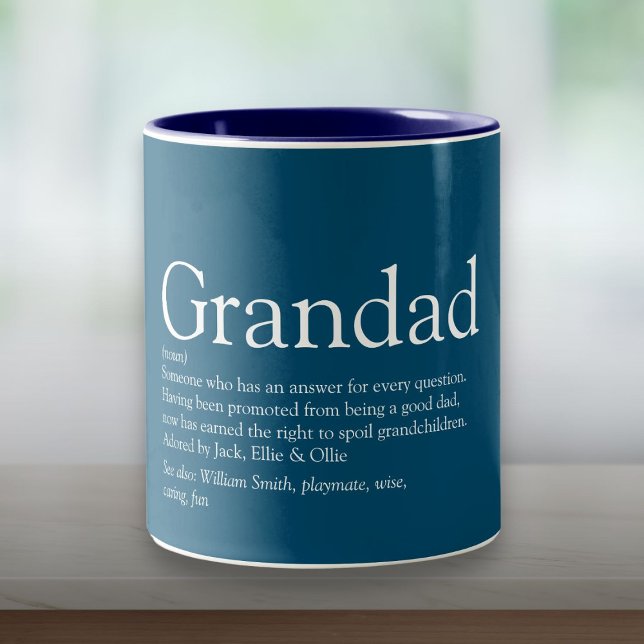 Worlds Best Ever Grandpa, Grandad, Papa Definition Two-Tone Coffee Mug (Worlds Best Ever Grandpa, Grandad, Papa Definition Two-Tone Coffee Mug)
