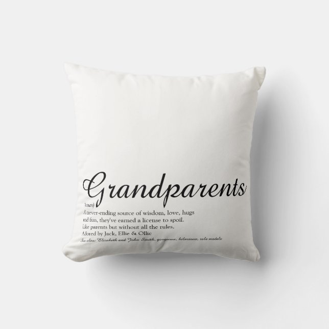 World's Best Ever Grandparents Definition Cushion (Front)