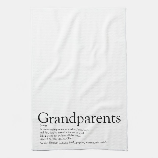 World's Best Ever Grandparents Definition Tea Towel (Vertical)