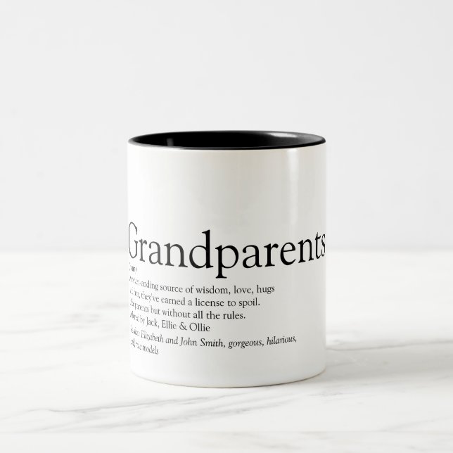 Worlds Best Ever Grandparents Definition Two-Tone Coffee Mug (Center)