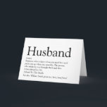 World's Best Ever Husband Definition Card<br><div class="desc">Personalise for your special husband to create a unique gift for birthdays,  anniversaries,  weddings,  Christmas or any day you want to show how much he means to you. A perfect way to show him how amazing he is every day. Designed by Thisisnotme©</div>