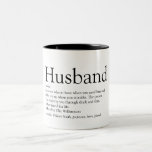 World's Best Ever Husband Definition Modern Fun Two-Tone Coffee Mug<br><div class="desc">Personalise for your special husband to create a unique gift for birthdays,  anniversaries,  weddings,  Christmas or any day you want to show how much he means to you. A perfect way to show him how amazing he is every day. Designed by Thisisnotme©</div>