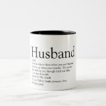 World's Best Ever Husband Definition Modern Fun Two-Tone Coffee Mug<br><div class="desc">Personalise for your special husband to create a unique gift for birthdays,  anniversaries,  weddings,  Christmas or any day you want to show how much he means to you. A perfect way to show him how amazing he is every day. Designed by Thisisnotme©</div>
