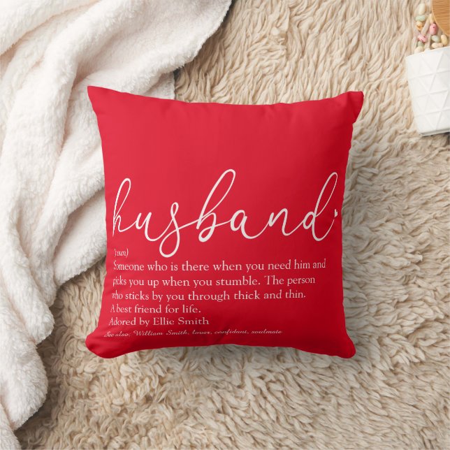 World's Best Ever Husband Definition Red Cushion (Blanket)