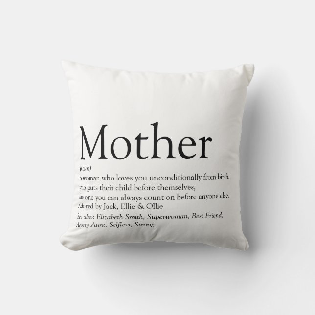 World's Best Ever Mum Mum Mother Definition Cushion (Front)