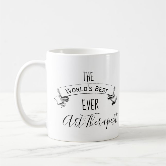 Worlds' Best Ever Personalised Art Therapist Coffee Mug (Left)