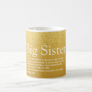 World's Best Ever Sister Definition Gold Glitter Coffee Mug