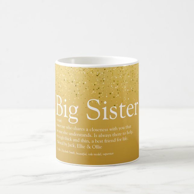 World's Best Ever Sister Definition Gold Glitter Coffee Mug (Center)