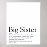 World's Best Ever Sister Definition Modern Fun Poster<br><div class="desc">Personalize for your special sister or hermana (little or big) to create a unique gift. A perfect way to show her how amazing she is every day. Designed by Thisisnotme©</div>