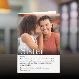 World's Best Ever Sister Definition Photo Card