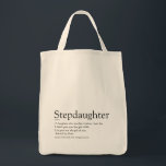World's Best Ever Stepdaughter Definition Tote Bag<br><div class="desc">Personalise for your special stepdaughter or hijastra to create a unique gift. A perfect way to show her how amazing she is every day. Designed by Thisisnotme©</div>