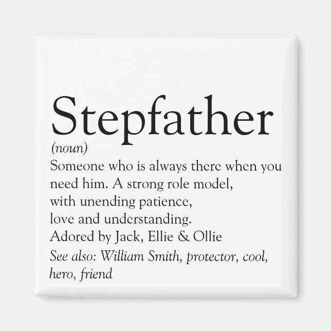 World's Best Ever Stepfather, Stepdad Definition Magnet (Front)