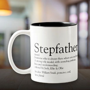 World's Best Ever Stepfather Stepdad Definition Two-Tone Coffee Mug