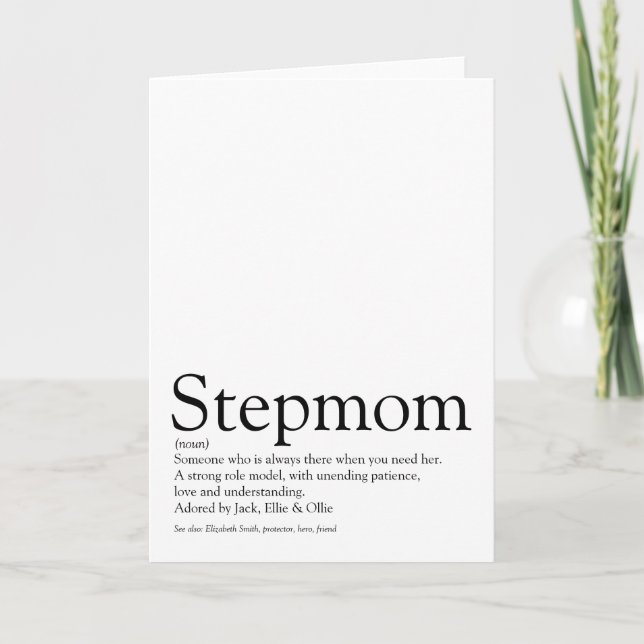 World's Best Ever Stepmom, Stepmother Definition Card (Front)