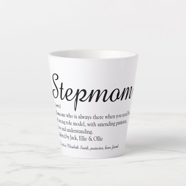 World's Best Ever Stepmom, Stepmother Definition Latte Mug (Front)
