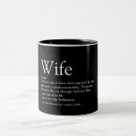 World's Best Ever Wife Definition Black and White Two-Tone Coffee Mug<br><div class="desc">Personalise for your special wife to create a unique gift for birthdays,  anniversaries,  weddings,  Christmas or any day you want to show how much she means to you. A perfect way to show her how amazing she is every day. Designed by Thisisnotme©</div>