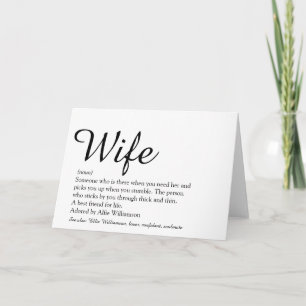 World's Best Ever Wife Definition Chic Script Card
