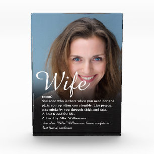World's Best Ever Wife Definition Chic Script Photo Block