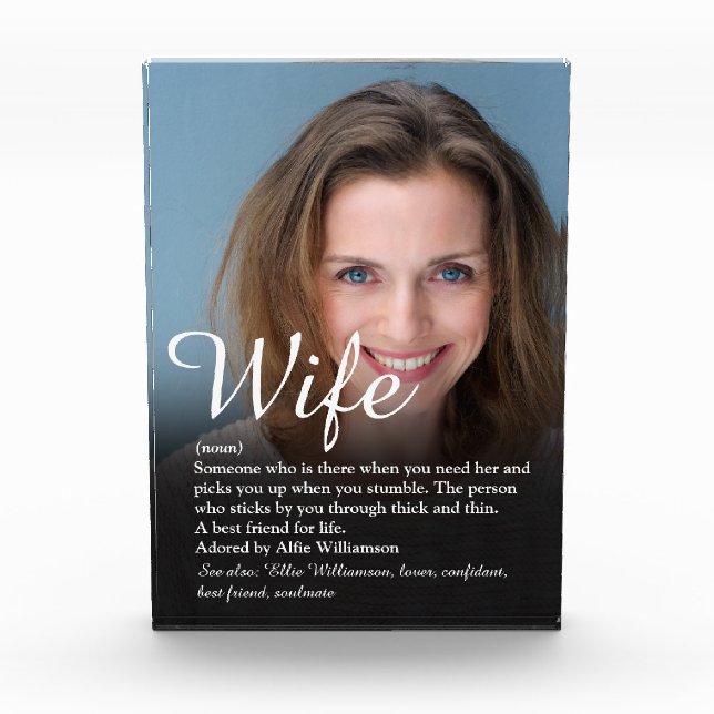 World's Best Ever Wife Definition Chic Script Photo Block (Front)