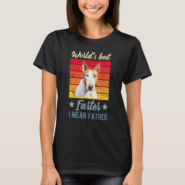 World's Best Farter I Mean Father Bull Terrier Dog T-Shirt (Front)