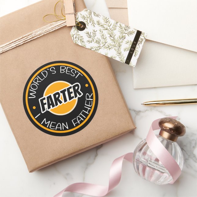 World's Best Farter I Mean Father Classic Round Sticker (Gifting)