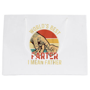 World's Best Farter I Mean Father Day Dad Day Gift Large Gift Bag