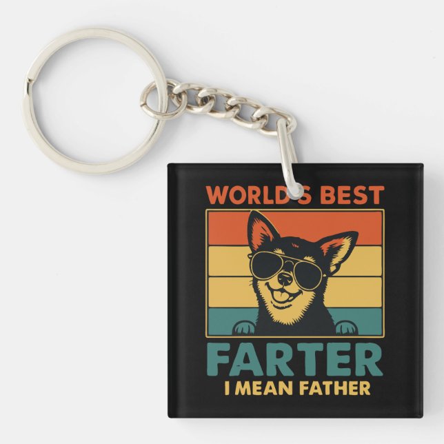 World's Best Farter I Mean Father Fathers Day  Key Ring (Front)