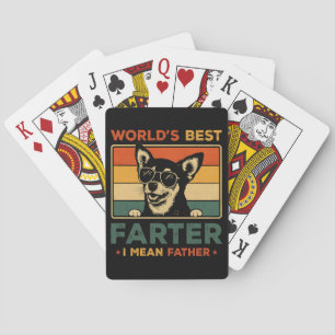 World's Best Farter I Mean Father Funny Dad Dog Playing Cards