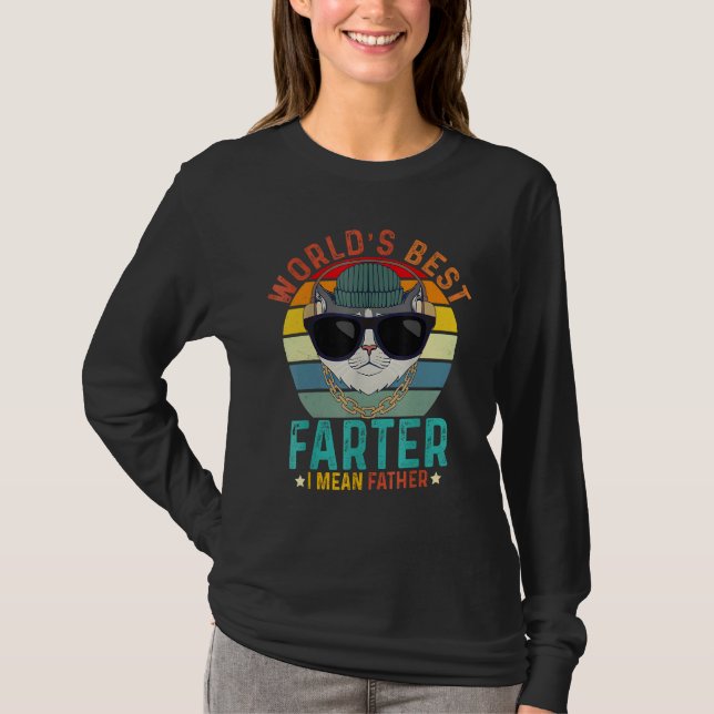 Worlds Best Farter I Mean Father Shirt Best Cat Da (Front)
