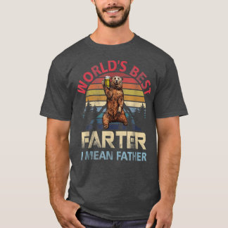 World's Best Farter I Mean Father Vintage Bear Dri T-Shirt