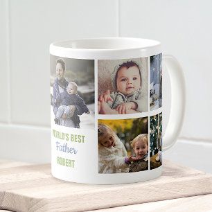 World's Best Father Instagram Photo Collage Name Coffee Mug