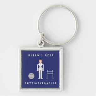 World's Best Female Physiotherapist 8Bit Style Key Ring