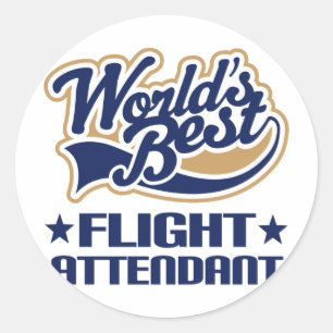 Worlds Best Flight Attendant Classic Round Sticker