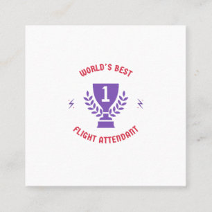 World's best flight attendant square business card